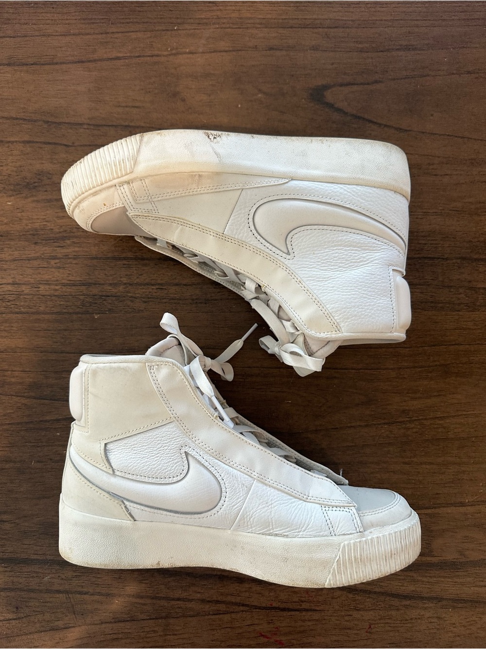 White High-Top Platform Sneakers - Women's